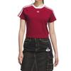 adidas Женская футболка Originals с 3 полосками и рукавами реглан, бордовая, KF0314
