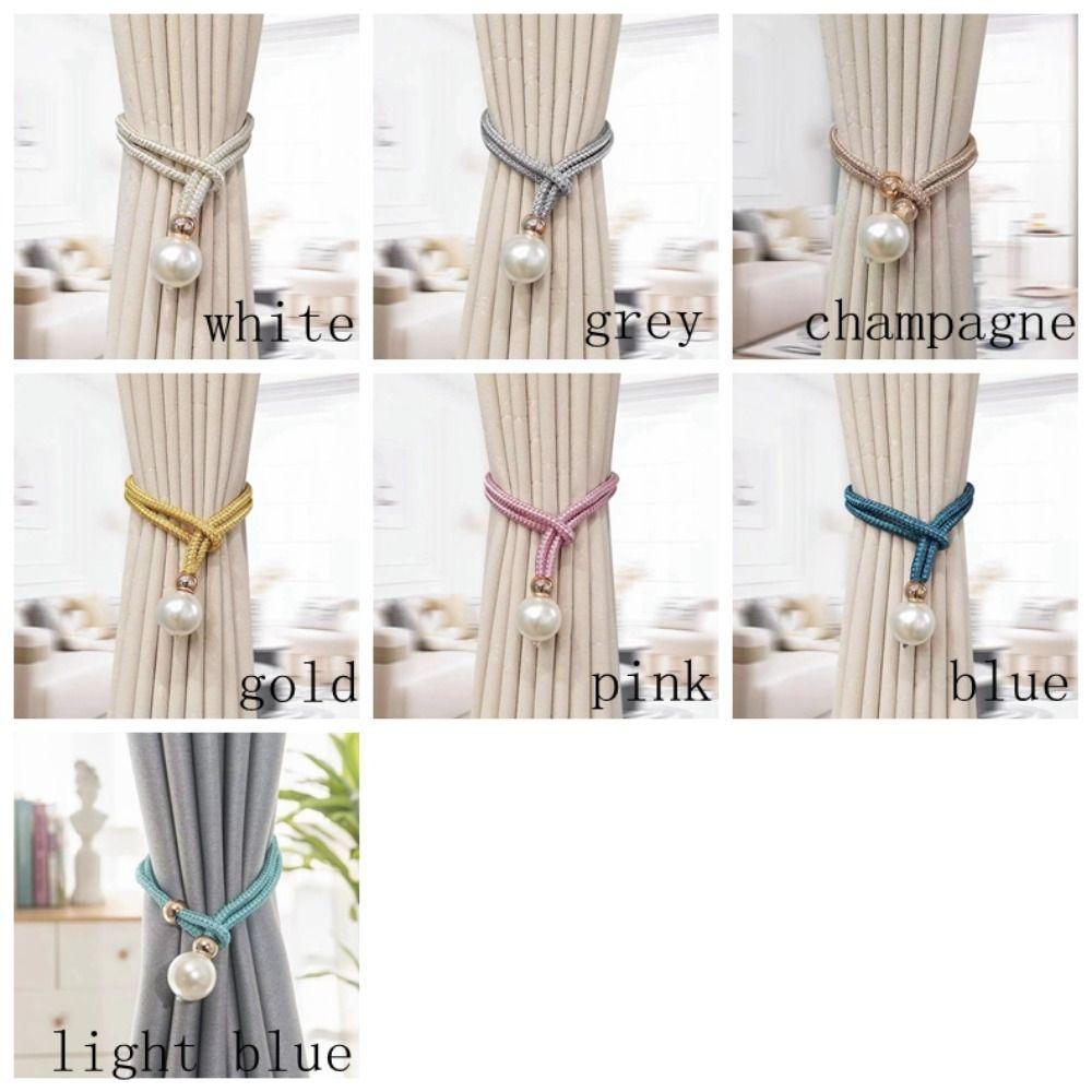 Adjustable Pearl Curtain Tieback High Quality Curtains Tie Rope Pearl Curtain Buckle Decoration