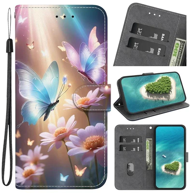 1/10VII Чехол для Sony Xperia 1VII 10VII Coque Мультяшный кожаный чехол для Sony 1VII Xperia 10VII Funda Чехол-книжка с кошельком