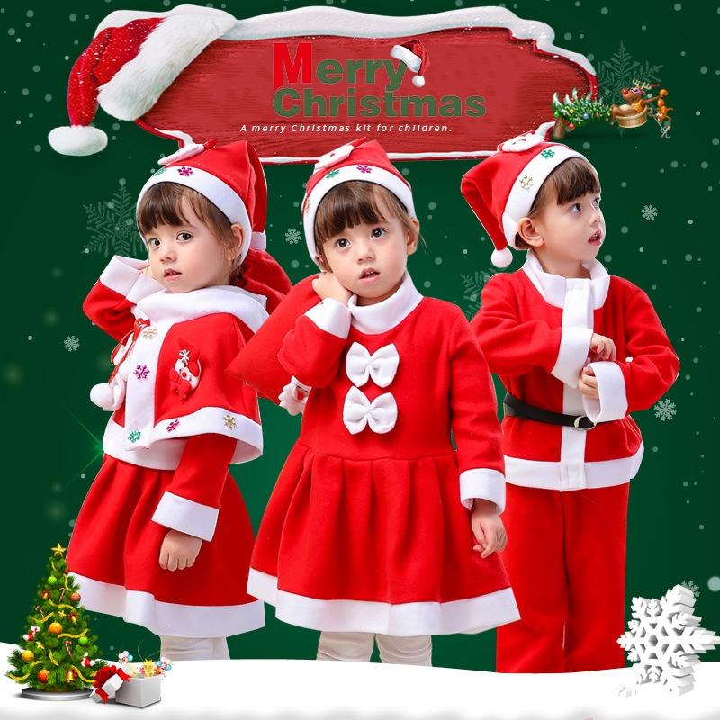 Soft Kids' Santa Claus Cosplay Costume For Xmas Party Fancy Dress Outfit