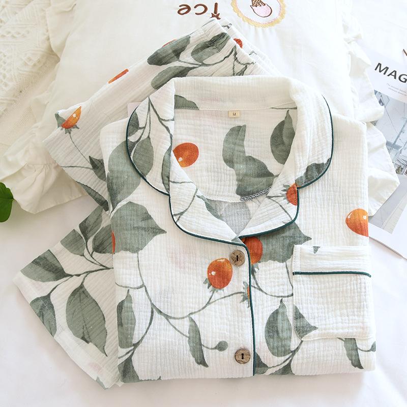 Spring and Autumn New Ladies Pajamas 100% Cotton Long-sleeved Home Wear Comfortable Plus Size Summer Thin Sleepwear Women