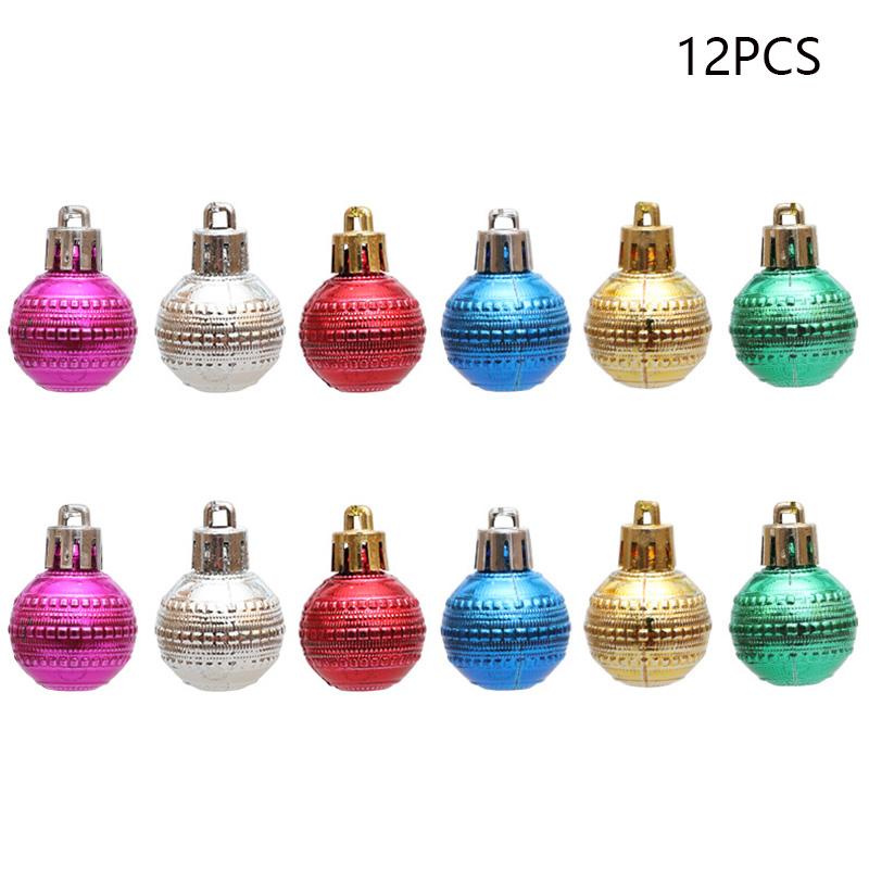 12Pcs 3cm Color Electroplating Ball Christmas Tree Decor Xmas Festival Hanging Ornament