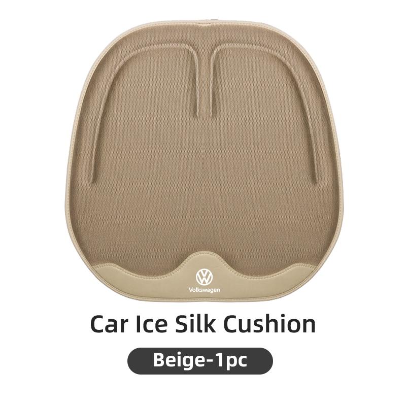 New 2026 Emblems Car Seat Cushion Leather Breathable Ice Silk Pad Interior Accessories For Volkswagen VW Golf Polo Tiguan T5 Passat B6 Sc