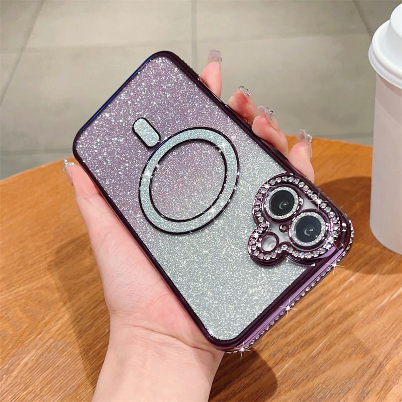 Модный магнитный чехол Bling Diamond для iPhone 16 15 Plus 14 13 Pro Max 12 Чехол Samsung Galaxy A56 A36 A26 A16 A55 A35 A25 A15 A54 A34 S25 S24 Чехлы
