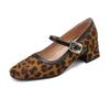 Мода Женщины Повседневные Туфли на Высоком Каблуке с Леопардовым Принтом Леди Повседневные Удобные Весенне-Осенние Лодочки Женская Обувь 32-43 Bombas De Mujeres