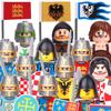 Medieval Military Knight Soldier Figures Building Blocks Ancient Lion Castle Army Guard Infantry Shield Flag Weapons Bricks Toys