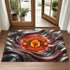 Manchester United Design Crystal Velvet Rug Soft Decorative Mat for Bedroom Entrance