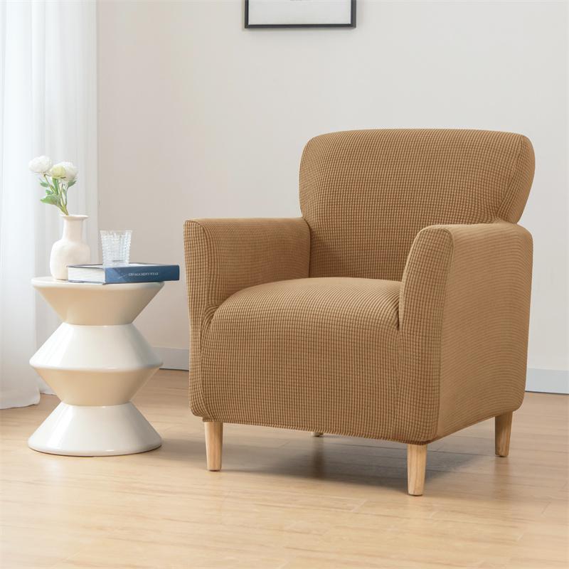 Polar Fleece Tub Club Chair Cover Spandex Armchair Slipcovers for Living Room Elastic Single Sofa Covers Home Bar Counter Hotel