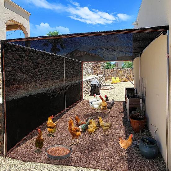 Black Shade Cloth with Grommets Thick Heat Insulation Outdoor Garden Greenhouse Balcony Patio Pergola Plants Flower Sunblock Shading Mesh Netting