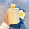 Creative Ceramic Cup for Girls with High Value Water Cup for Household Mug for Boys and Couples Breakfast Cup Souvenir