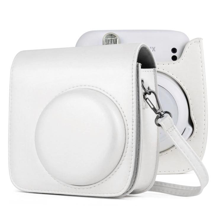 Однотонный кожаный чехол-сумка для камеры на все тело с ремешком для FUJIFILM Instax mini 11