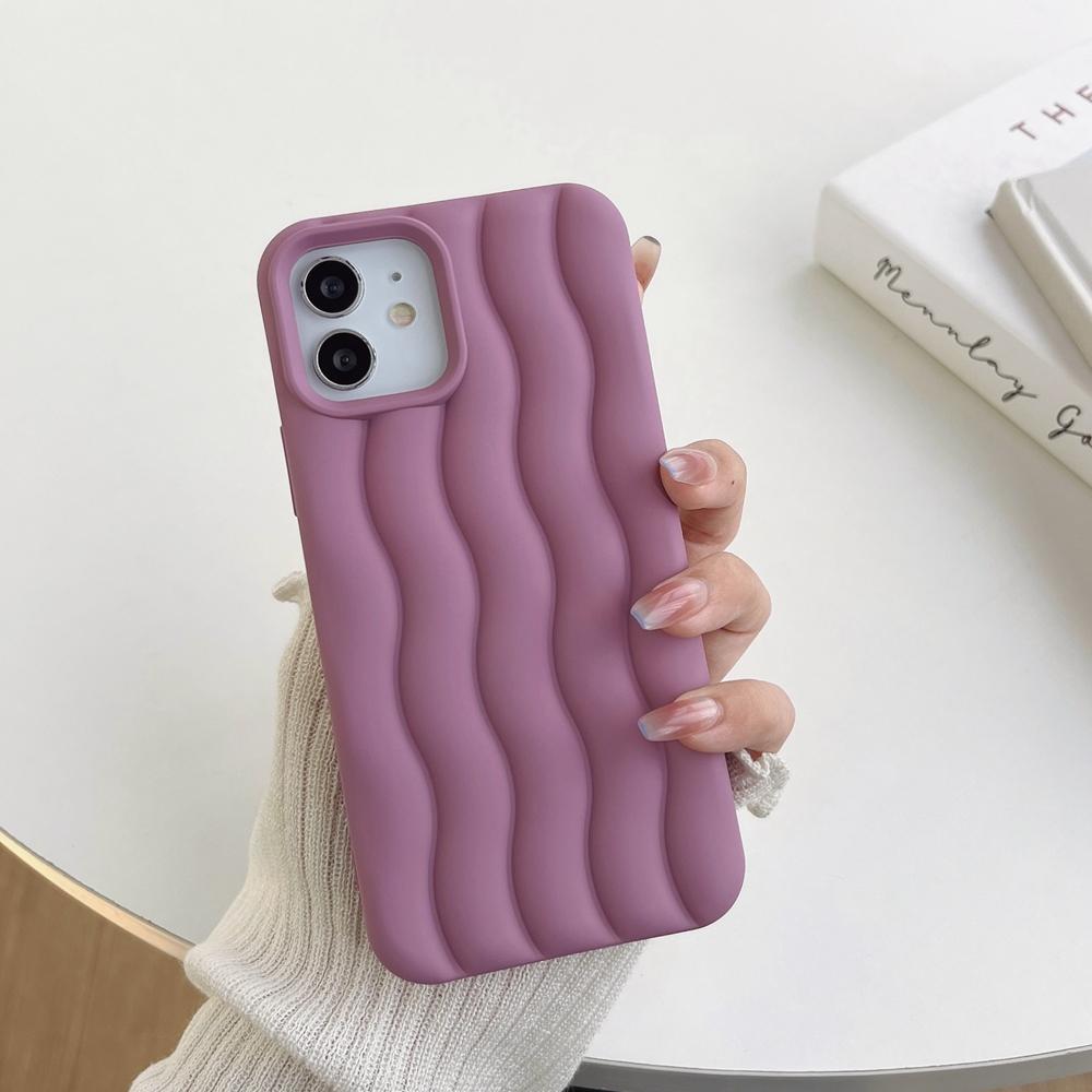 Мягкий силиконовый чехол для телефона с 3d волнами воды для Iphone 14 13 12 11 Pro Max 10 ярких цветов, матовый шелковистый кожный покров
