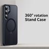 KEYSION 360 Скрытая Металлическая Подставка Магнитный Чехол для Magsafe для Samsung Galaxy S24 S25 Ultra S24+ S25+ Матовый Ударопрочный Чехол для Телефона