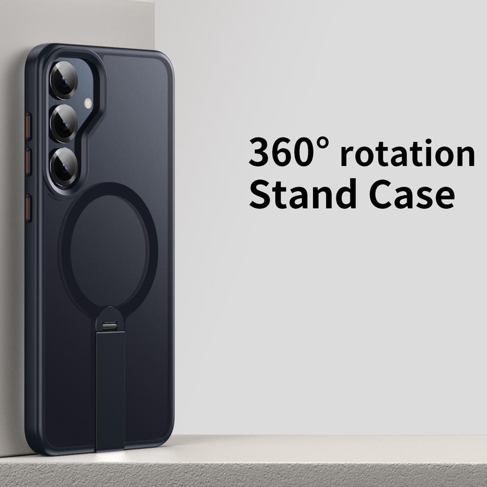 KEYSION 360 Скрытая Металлическая Подставка Магнитный Чехол для Magsafe для Samsung Galaxy S24 S25 Ultra S24+ S25+ Матовый Ударопрочный Чехол для Телефона
