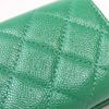Used CHANEL Tri-fold wallet compact Matrasse COCO Mark Caviarskin green 30s
