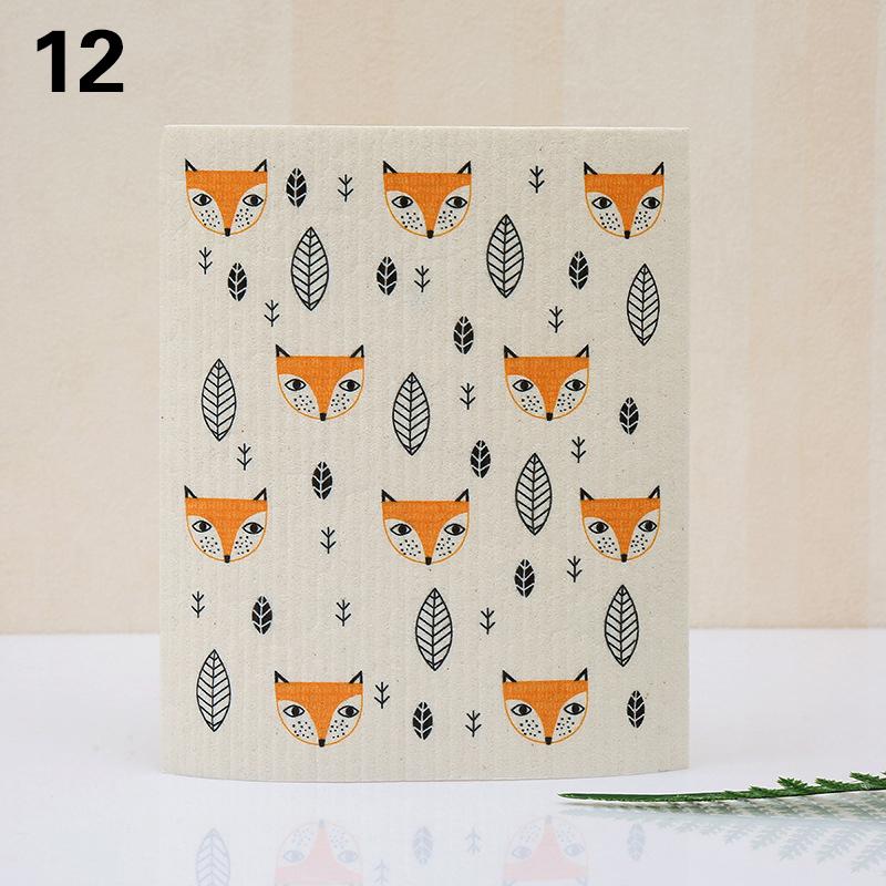 1 шт. многоразовая губка для мытья посуды кухонная напечатанная впитывающая тряпка для мытья посуды целлюлозные салфетки для уборки