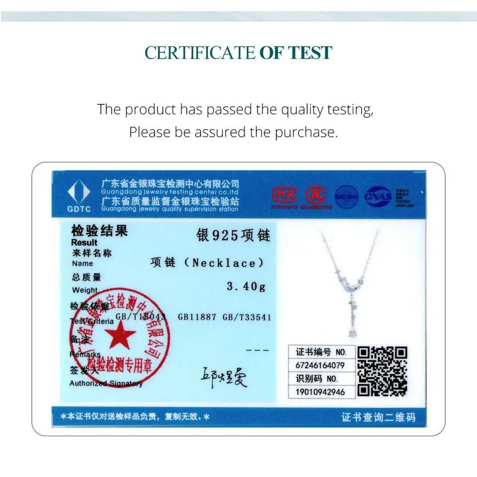 Ювелирные изделия BAMOER из стерлингового серебра 925 пробы, ожерелье с подвеской в виде полумесяца и звезды для женщин и девочек-подростков, модное ожерелье с CZ