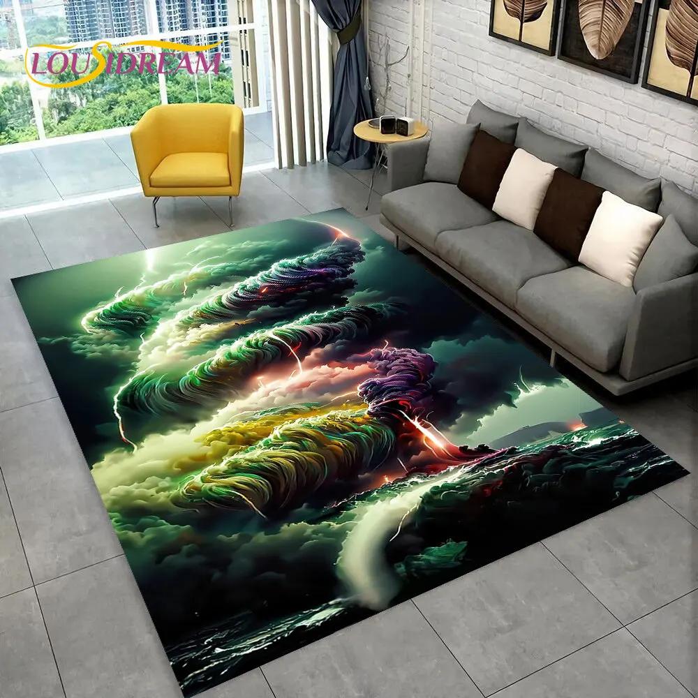 3D Natural, Tornado, Cloud Twister, большой коврик, ковер для гостиной, спальни, дивана, коврик для украшения, нескользящий напольный коврик