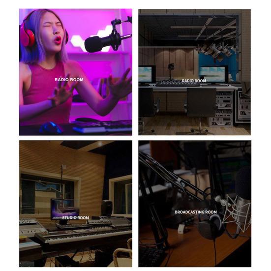 Складная подставка для микрофона, зажим с универсальным гибким адаптером, вращение на 360 градусов, двойные опорные пружины