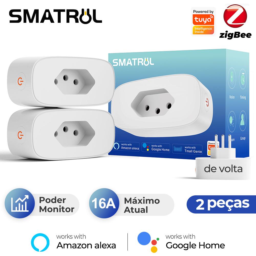 Бразилия Монитор мощности 16a Tuya Smart Zigbee Розетка Беспроводная розетка с адаптером таймера Голосовая работа с Alexa Google Home