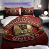 Manchester Glory Bedding (1 * duvet cover + 2 * pillowcase, without core) 2D Flat Duvet cover and pillowcase Soft and comfortable Bedding set