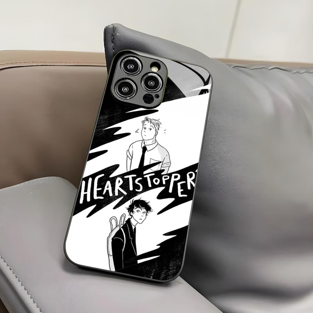 H-Heartstopper Phone Case for Iphone 17 Air 16 15 14 12 11 13 Pro Max Mini X Xr Xs Puls Black Glass Cover