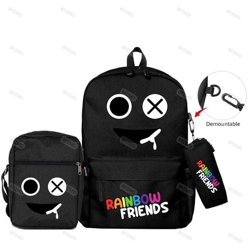 3 шт./компл., оригинальные рюкзаки с радужными друзьями для мальчиков и девочек, школьный рюкзак большой емкости, игровой рюкзак, сумка-пенал