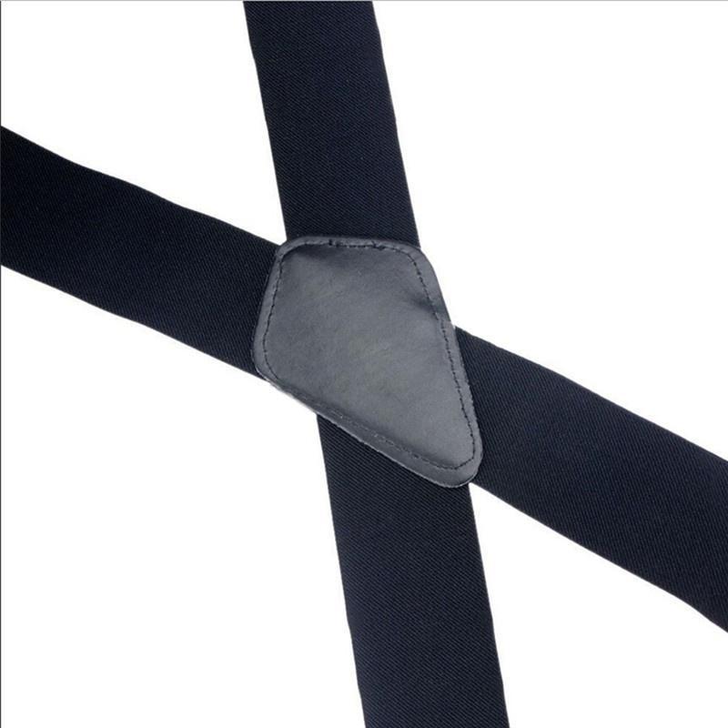 Нежные мужские черные эластичные подтяжки, кожаные подтяжки, регулируемые клипсы с X-образной спинкой