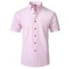 European and American Style Men's Summer Top Solid Turn Down Collar T-shirt Short Sleeve Menswear