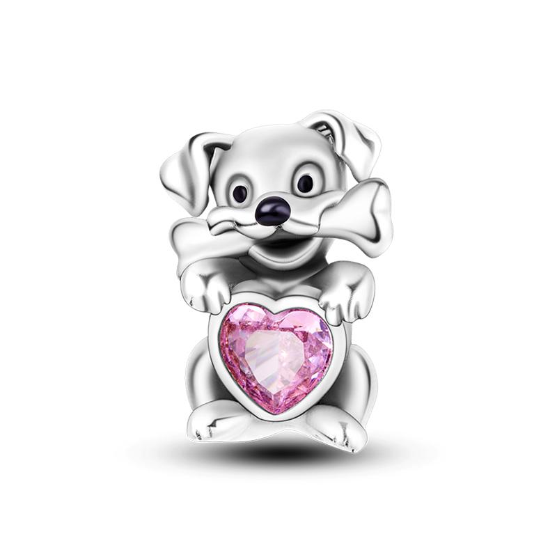 Новые медно-розовые подвески-животные Кролик Медведь Кошка Собака Бусины Подходят для оригинальных браслетов 3 мм Тонкие Поделки Кольца День Рождения