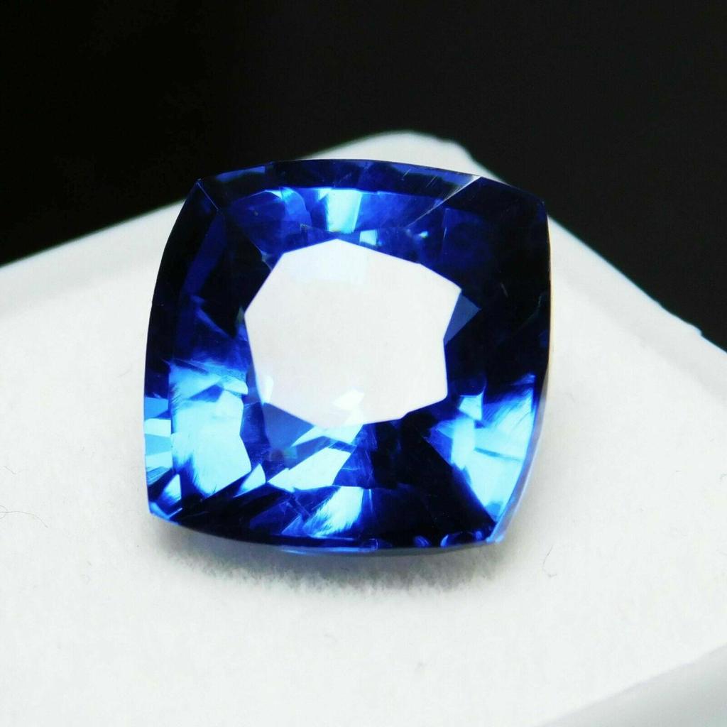 Natural Blue Tanzanite Loose Gemstone 8.60 ct Square Cushion Cut for Jewelry Making and Crafts
