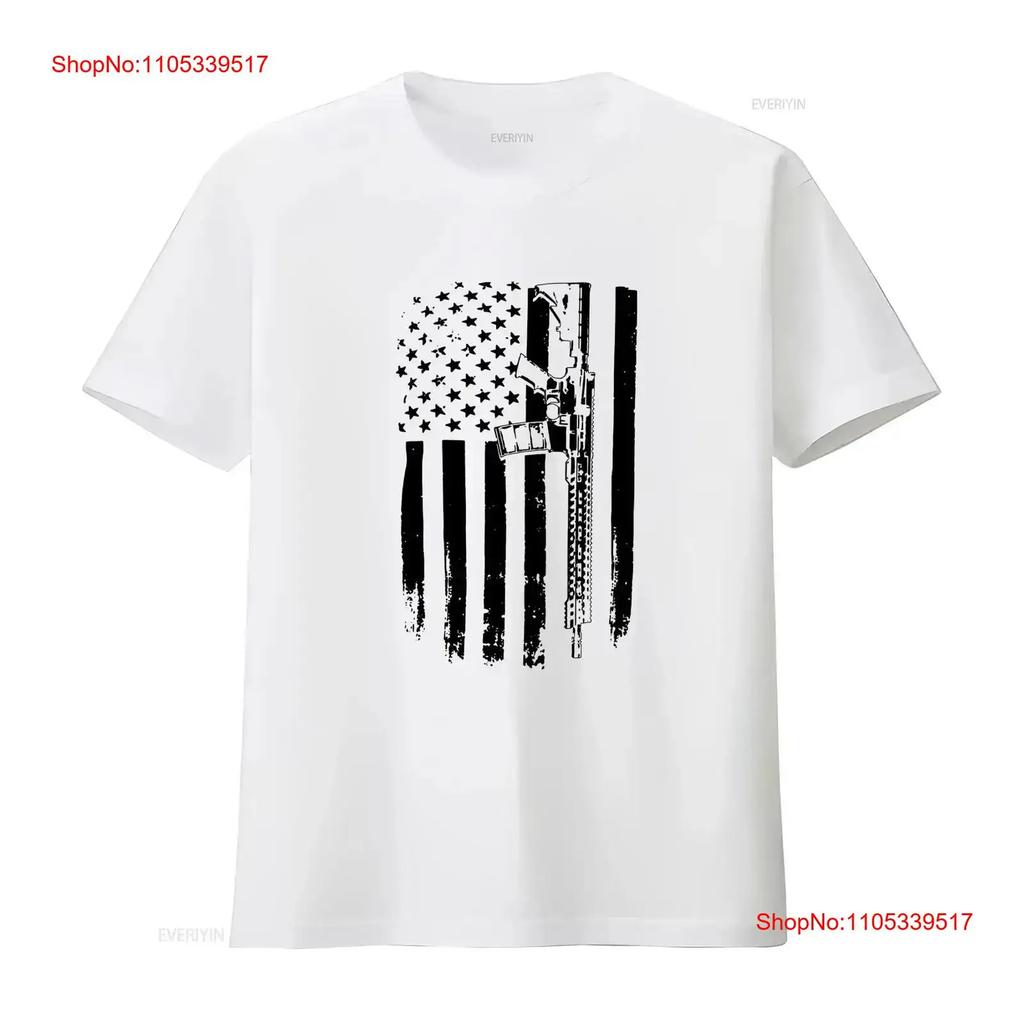 USA Flag AR15 Rifle 2nd Amendment Military Patriotic T shirt vintage Washed Soft graphic Versat