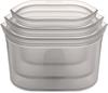 Zip Top Silicone Silicone Bag Storage Container Japanese Dish Set Microwave Cooking Dishwasher Safe Gray ZipTop [Genuine Product] 3-Piece