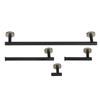 4Pcs Towel Bar Set Stainless Steel Toilet Paper Holder Towel Hooks Rack Bathroom Accessories Black