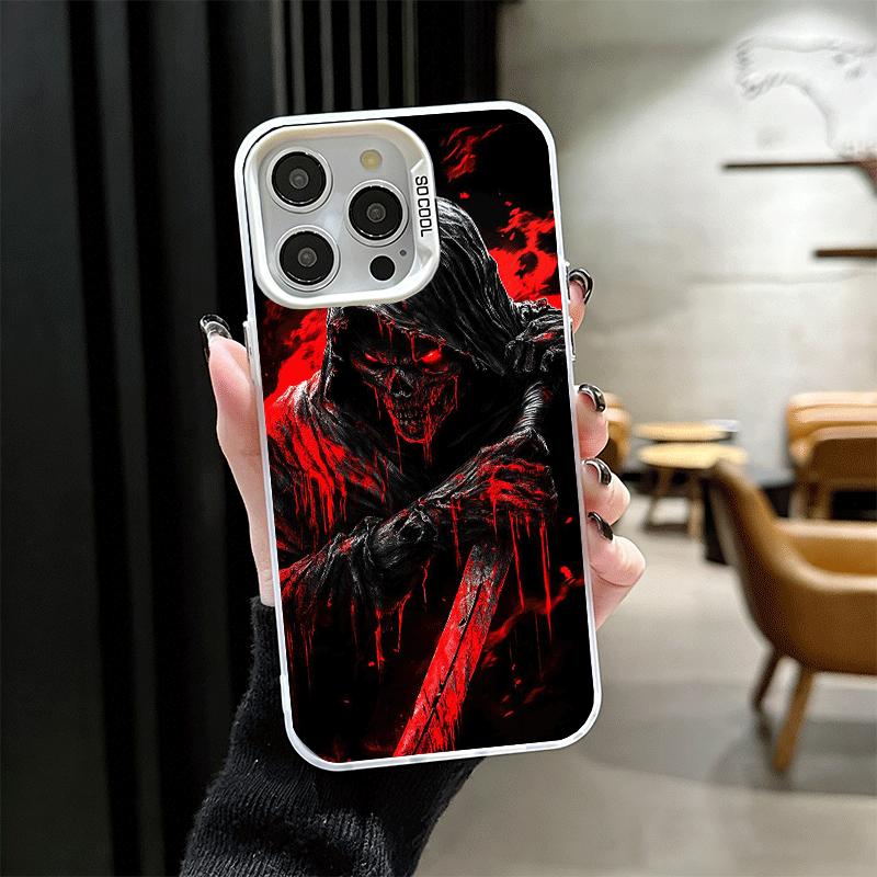 Смерть Жнец Череп Коса Мягкий Чехол для Телефона для iPhone 15 16 17 Pro Max 17Air 16E 14 Plus 13 12 Mini Ударопрочный Чехол Задняя Крышка Sh