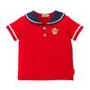 MIKI HOUSE Short Sleeve Solid Sailor Bear Made In Boys and T-Shirt, Color, Collar, Design, Japan, Girls, Baby, Kids, Children's Clothing, 120cm, Red,