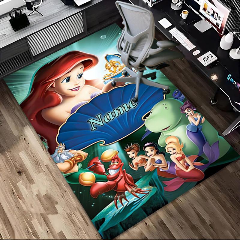 Personalized Name Princess Fantasy Living Room Non-Slip Area Rug Soft Carpet for Bedroom Kids Playroom Sofa,Office Home Decor Doormat