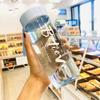Бутылка для воды Студенческая уличная сопровождающая чашка Портативная портативная спортивная бутылка для воды Летняя прозрачная пластиковая чашка Креативная чашка