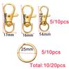 10/20 шт., набор поворотных застежек, карабины для ремешков с кольцами для брелоков, крючки для ключей для DIY, принадлежности для ожерелья, браслета, цепочки