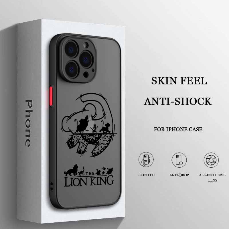 Милый Король Лев Для iPhone 17 Air 16E 16 15 14 13 12 11 8 7 mini Pro Max Plus Матовый Полупрозрачный Мягкий Чехол для Телефона