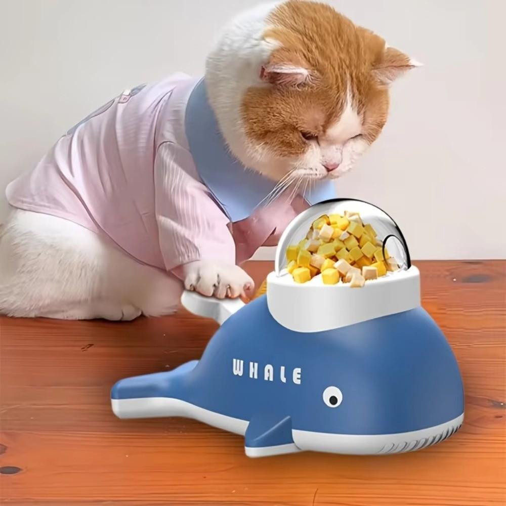 Adjustable Hole Slow Feeder Dog Toy Whale-Shaped Treat Dispensing Dog Toys  Indoor Exercise