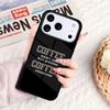 Чехол для телефона с цитатой "Кофе не задает глупых вопросов" для iPhone 17 16e 15 14 13 12 11 Pro Max Air Mini Мягкий защитный чехол