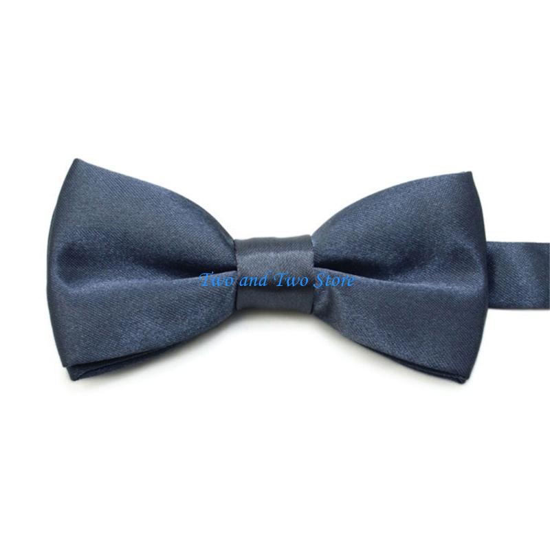 HX6F Kids Double Layer BowTie For School Event Birthday Party Soft Polyester Adjustable Neckband for Children Formal Occasion