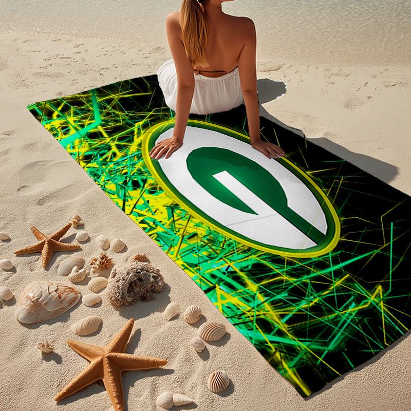 Green Bay Packers Logo Microfiber Beach Towel, Lightweight And Quick-Dry, for Summer Travel, Beach Essential, Swimming Pool