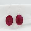 Red Ruby Earring, Oval Bezel Earring, Handmade Earrings, 925 Sterling Silver Earrings, Gift for Her, Light Weight Earrings