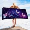 Exotic Floral Print Soft Microfiber Large Towel Water Absorbent For Beach Surf Use