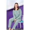 Wide Pattern Mother Winter Long Sleeve Green Plus Size Pajama Set