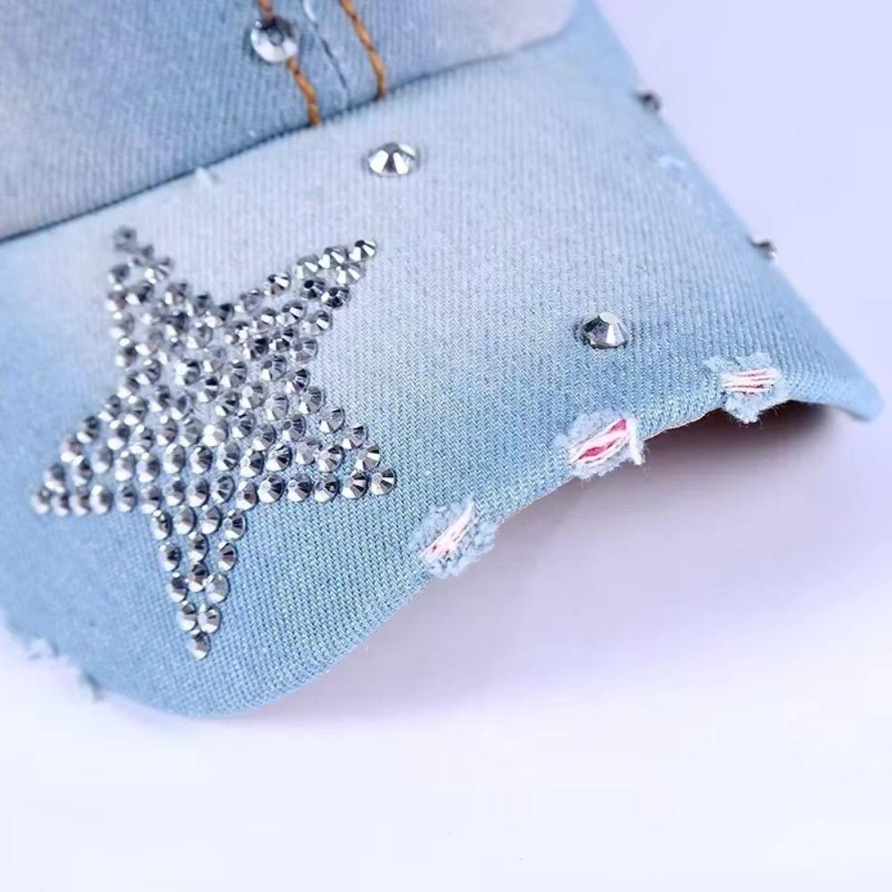 Adjustable Rhinestone Baseball Cap Curved Brim Duck Tongue Hat 2025 Sequins Sports Hat