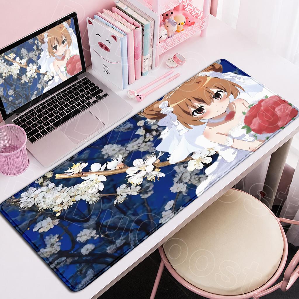 Non-Slip Rubber Base Mouse Mat Large Laptop Desktop Keyboard Carpet Hot Anime Toradora Kawaii Girl Taiga Aisaka Mousepad 90x40cm