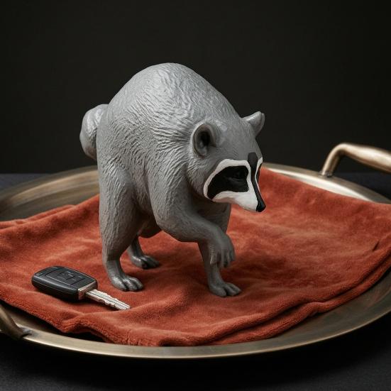 Орнаменты ручной работы 3D-печатная фигурка енота, реалистичная статуэтка животного, декоративное настольное украшение, прочный PLA для дома, гостиной